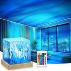 VoMii Northern Lights Projector,16 Colors Luminorthe Cube Lamp with Dynamic Wave Effect,Aurora Glow Lamp Ambient Lighting with Remote for Bed Room Classroom Decor