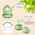 Bamboo Suction Plate and Bowl Set for Babies 7 Feeding Essentials Baby Led Weaning Supplies BPA Free Eco-Friendly (Blue)