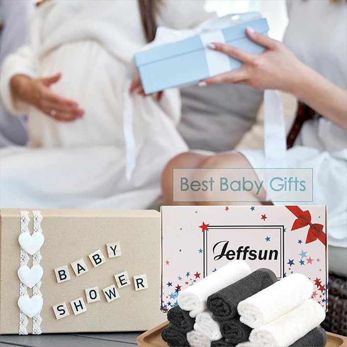 Baby Washcloths 12 Pack, 10x10 inch Heavenly Soft Wash Cloths for Face and Body, Gentle & Safe White Face Towels on Sensitive Skin, Baby Essentials Bath Shower Gifts for Infant Kid Toddler Children