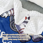 Personalized Baby Crib Bedding Set – Blue Astronaut Theme Nursery Bedding Sets 3 Piece with Custom Name Blanket, Fitted Crib Sheet & Changing Pad Cover – Ideal Newborn Gift for Boys