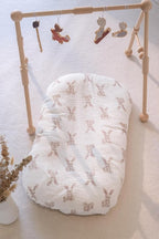 Little Jump Cotton Muslin Baby Lounger Covers, 2 Pack, Soft Removable Slipcovers for Newborn Infant Lounger, for Girls Boys (Bunny)