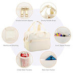 PIIOSER Breastmilk Cooler Bag with Ice Pack, Compatible with Wearable Breast Pumps & Accessories - Portable Pumps Carrying Case for Nursing & Working Moms, Cream