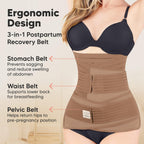 3 in 1 Postpartum Belly Support Recovery Wrap – Postpartum Belly Band, After Birth Brace, Slimming Girdles, Body Shaper Waist Shapewear,Post Surgery Pregnancy Belly Support Band (Warm Tan, M/L)