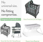 Bassinet Sheets 20x30 Inch for Graco Travel Lite Crib, Sense2Snooze, My View 4 in 1, Dream Suite and Guava Bassinet – 100% Jersey Cotton Fitted Sheets – Dusty Blue + Navy – 2 Pack