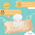 McKesson Baby Wipes, Baby Powder Scent (1 Pack, 72 Wipes) - Aloe & Vitamin E, 99% Water, Flip-Top Lid, Wipes for Sensitive Skin & Diaper Rash, 6.8 in x 7 in, 72 per pack