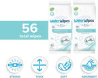 WaterWipes On The Go Wipes, 99.9% Water-Based Wipes for Travel, Sports, and to Refresh Skin, Unscented & Hypoallergenic, 28 Count (2 Pack)