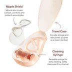 Munchkin® Flow Nipple Shield + with See-Thru Channel to Watch Milk Flow - Nurse Confidently and Meet Your Breastfeeding Goals, Silicone - 24mm