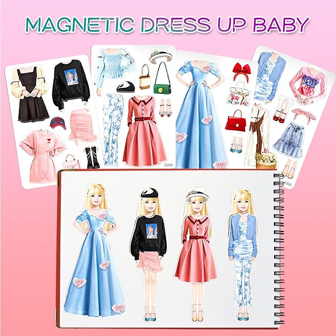 Magnetic Dress Up Paper Dolls for Girls Ages 4-7, Pretty Princess Game Paper Dolls Dress Up Toys, Creating Imaginative Birthday Gifts