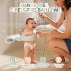 Baby Bath Support Stand Shower - Wall-Mounted Baby Shower Stand with Strong Suction Cups. Foldable Adjustable Baby Standing Support for Infants, Toddlers aged 8-36 Months. Soporte para Bañera de Bebé