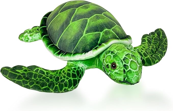 Realistic Big Sea Turtle Stuffed Animal,Plush Turtle Toys,Perfect Sea Turtle Present for Kids, Stuffed Animals Toys,Birthday,Christmas-14 inch