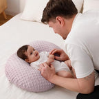 Baby Nursing Pillow and Body Positioner with Premium Slipcover for Breastfeeding for Baby Boys and Girls, Feeding Pillow with Breathable Comfortable Pillowcase (Sepia Rose)