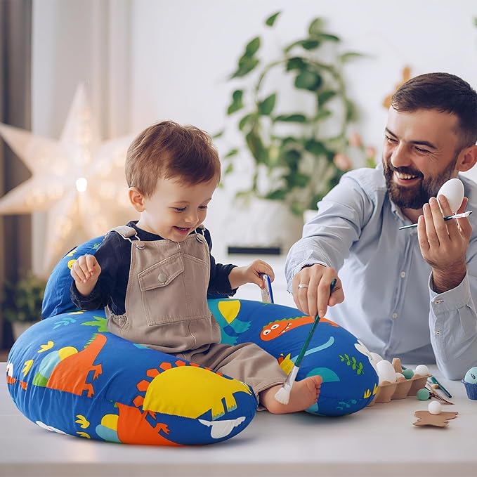 Nursing Pillow for Breastfeeding, Breastfeeding Pillows for More Support for Mom and Baby, Machine Washable, Navy Blue