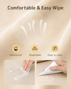 HOMEAL Toddler Booster Seat for Dining Table, Adjustable Kids Breathable Booster Seat for Kitchen, Beige