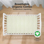 KeaBabies 2-Pack Organic Crib Sheets for Boys, Girls - 52x28 Fitted Crib Mattress Sheet Neutral, Breathable Jersey Cotton Cover for Baby Bed, Toddler Mattress, Soft & Cute Prints (Fleur)