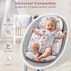 [Upgraded] Infant Car Seat Insert & Newborn Head Support, 3 Strap Covers + Reversible 2-in-1 Design – All Seasons Baby Car Seat Cushion for Stroller, Swing, Rocker, Bassinets