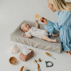 Baby Wipes Cover – Universal Size, One Size Fits All Wipes Packages | Muslin Cotton Tissue Cover for Nursery, Diaper Bag & Changing Table, Station | Gingham & Neutral Patterns (Caramel Daisy)