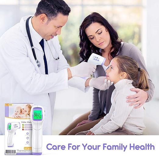 Thermometer for Baby and Adults, KKmier No Touch Forehead Thermometer, Digital Thermometer with Fever Alarm, 2s Accurate Instant Reading, 99 Sets Memory