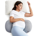 Momcozy Memory Foam Portable Pregnancy Pillow – W Shaped Maternity Great Support for Side Sleepers, Adjustable Travel Wedge Pillow for Back, Belly, and Hip Relief, Ideal for Pregnant Women, Grey