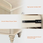 WAMPAT Set of 2 Kids Dresser with 12 Drawers, 2-in-1 Baby Dresser for Bedroom & Kids Room, Rustic Chests & Dressers Wooden Closet Organizer for Children's Bedroom, Beige