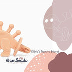 Bambeado Baby Teether Toy: Dibly - The Dino Baby Teething Toys BPA-Free Teethers Inspired by Nature with Natural Rubber Pacifier