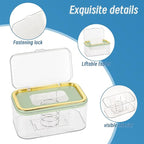 Baby Wipes Dispenser, Holder Container Large Capacity Keep Wipes Fresh & Easy to Open (Gold+Green)