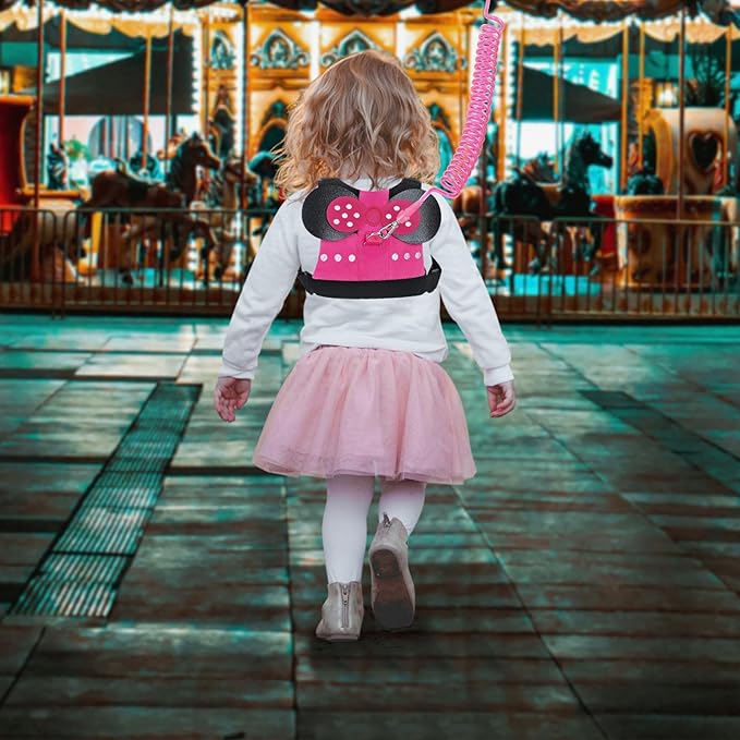 Accmor Toddler Harness Leash, Cute Kids Leash + Anti Lost Wrist Link, 3 in1 Adorable Baby Leash Child Walking Harness Wristband Assistant Strap Mini Belt Protector for Girls to Outdoor Travel