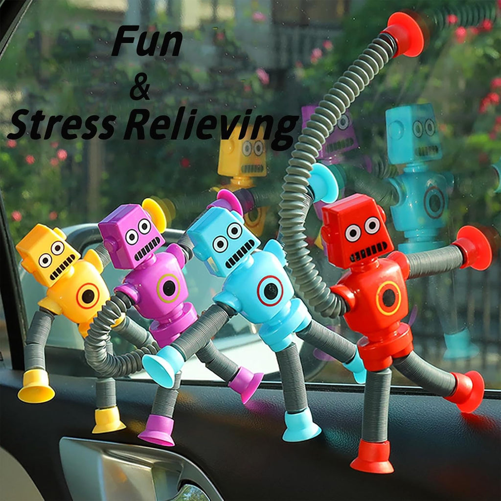 Random Telescopic Suction Cup Robot Toy, Pop Tubes Fidget Toys, Telescopic Sensory Toys for Anti Anxiety Girls Boys Toddlers Treasure Box Classroom Prizes Gifts Party Favor 3-8 8-12 (Multicolor 40PCS)