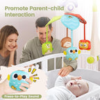 CUTE STONE Baby Crib Mobile with Music and Lights, Nursery Crib Mobile with Remote Control, Detachable Hanging Mobile for 3+ Months Newborn Babies, Fits Cribs and Strollers