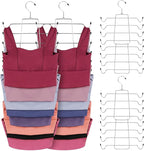 ZEDODIER 6 Pack Tank Top Hanger Space Saving, Bra Hangers for Closet Organizer, Hanging Bra Organizer Tank Tops Holder with 48 Hooks, Metal Closet Organizers and Storage Small Space Solutions, Silver