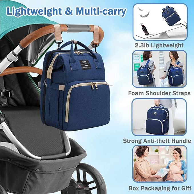Diaper Bag with Changing Station,Diaper Bag Backpack,Diaper Bag,Large Capacity,900d Excellent Oxford(Ungrade Blue