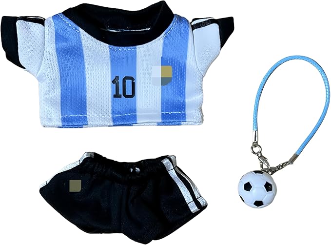 This Sports-Themed Basketball Football 3-Piece Set is Suitable for a 17cm and Also for Other Dolls of The Same Size. 【 Key Point 】 Only Clothes, no Dolls. (NO.10 -Blue and White)