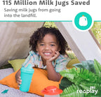 Re-Play Sippy Cups for Toddlers - 10 Oz. Reusable Spill Proof Cups for Kids, Dishwasher/Microwave Safe - Made in USA - Set of 4-3.13" x 6.25" - Blossom