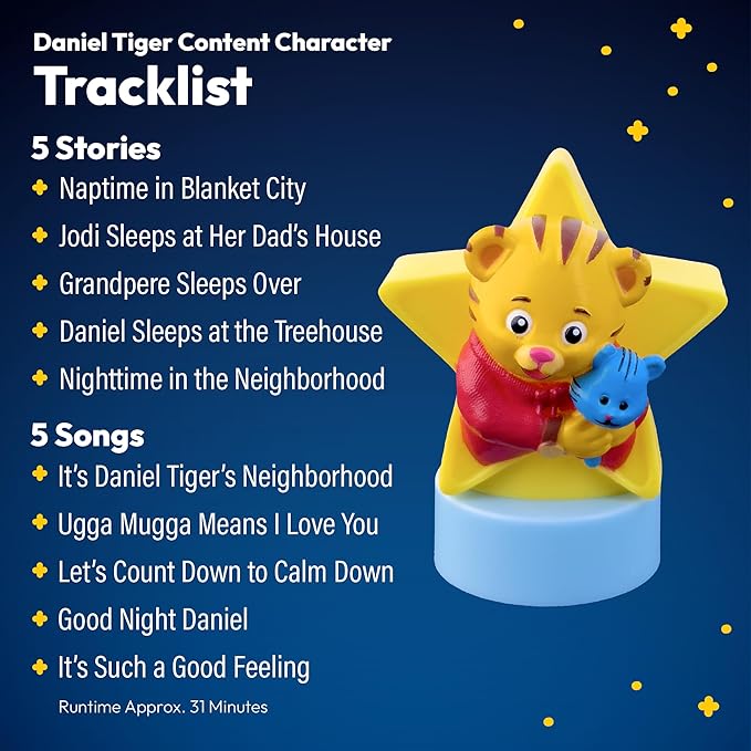 Daniel Tiger Figurine Cartridge – Projects 5 Daniel Tiger Neighborhood Stories and 5 Songs, Over 30 Minutes of Audio Content | Gift and Toy for Ages 3+