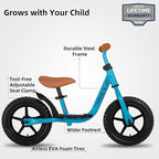 JOYSTAR 10"/12" Toddler Balance Bike for Girls & Boys, Ages 18 Months to 5 Years, Kids Push Bike with Footrest & Adjustable Seat Height, First Birthday Gifts for 2-5 Boys Girls