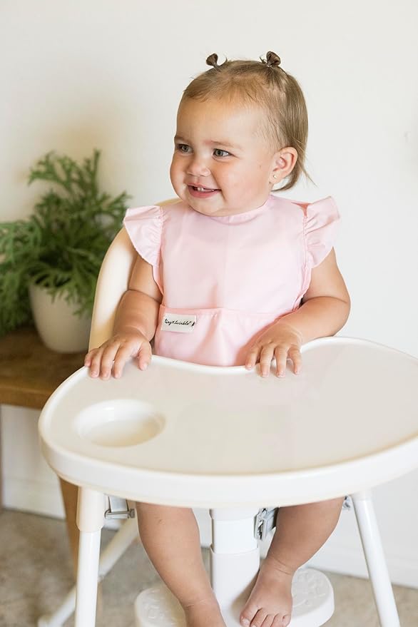 Tiny Twinkle Mess Proof Baby Bibs for Eating - Waterproof, Wipeable Bibs - Toddler Bibs - Travel Friendly - PFAS, PVC, BPA, Phthalate Free - Baby Food Bibs(3 Pack,Blue Floral)