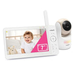VTech Video Baby Monitor with 7" Color LCD Screen, Rechargeable Battery, Video Streaming, Audio Streaming, Pan-Tilt-Zoom, Touch Multi-Color Night Light, Two-Way Talk, Long Range: Advanced Max Tan