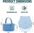 Silicone No Spill Snack Cups for Toddlers – Portable Baby Snack Cup Containers with Dustproof Lid – Dishwasher-Friendly Toddler Spill Proof Cups Without BPA, Lead, or Phthalates – Pink and Lilac