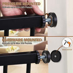 Mumeasy Baby Gate Extra Wide, 29.5-51'' Pressure Mounted Dog Gate with Walk Thru Door, Auto Close Pet Gate for House, Stairs, Doorways,Black