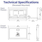 Panda Care Stainless Steel Recessed Mounted Baby Changing Station, Heavy Duty Foldable Diaper Changing Table with Liner Dispenser and Adjustable Safety Belt for Commercial and Business