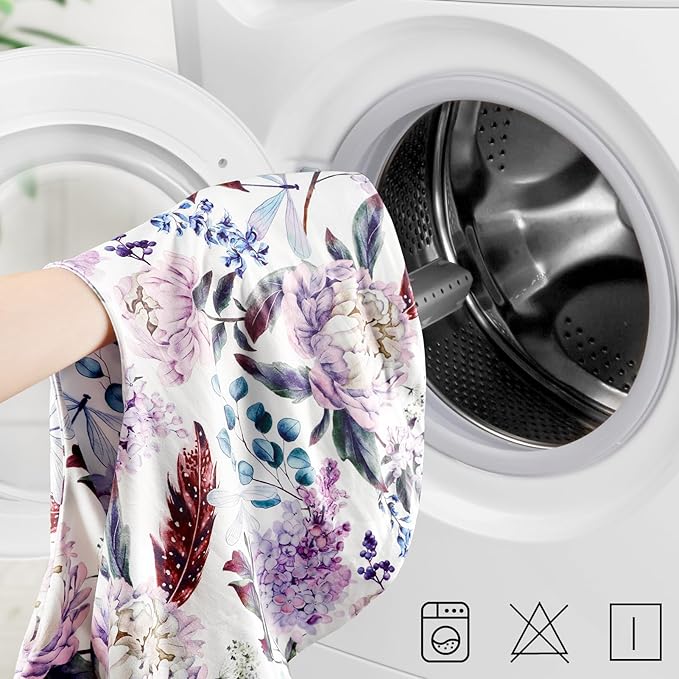 Purple Floral Wisteria Nursing Pillow Cover, Nursing Pillowcase Set for Baby boy or Baby Girl, Nursing Pillow slipcover Cushion Cover, Soft Fabric for snuggling Baby, Suitable for Nursing Pillows