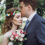 Syhood 20 Sets Flower Crowns Making Kit, Make Your Own Flower Crown Wreath Headbands and Bracelets Craft Kit Hair Accessories Handmade DIY Floral Garland Presents for Girls