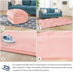 Baby Play Mat for Floor Tummy Time Mat Nursery Rug Muscle Area Rug Playroom Tatami 79"x118" Memory Foam 1.3" Thick Crawling For Babies,Toddlers, Infants, Kids,Floor(Pink)