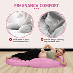 Pregnancy Blow Up Pillow, Belly Mattress for Pregnant Women with Electric Pump, Full Body Maternity Airbed with Hole for Stomach Sleeping, Back Pain & SPD Relief, Pink