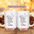Unique Bison White Coffee Cup Gift For Thanksgiving Anniversary, Personalized Bison Lover Accent Ceramic Mug Gift For Men Women Friends Coworkers, Customized Choose Name Animal Coffee Mug 11 Oz 15 Oz