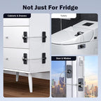 2 Pack Refrigerator Door Lock with Adhesive, No Tools Required, Child Proof Fridge Door Lock for Kids and Pets, Self Adhesive Latch for Freezer, Cabinets, Drawers, Air Oven, Windows (Patent)