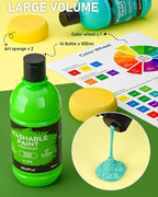 Nicpro 18 Colors Large Washable Paint Set for Kid (8.4oz,250 ml), Acrylic Bulk Paint Supplies Non Toxic Children Tempera Paint for Art, Craft DIY, Poster & Finger Paint, School, Home,Classroom, Party