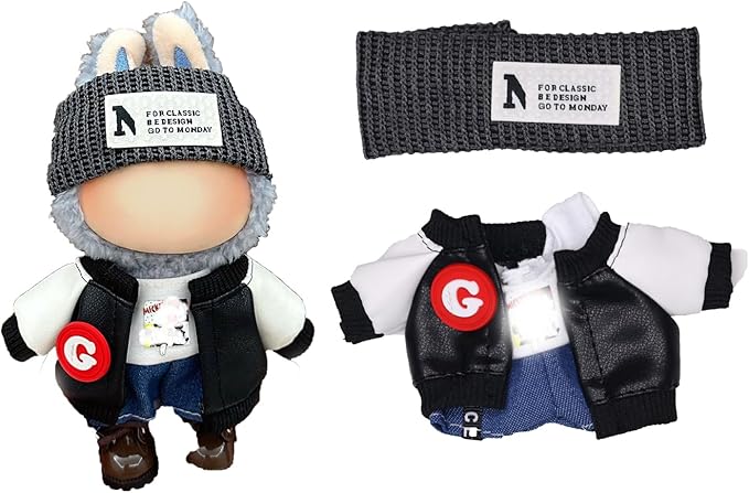 Clothes for 15/17cm Dolls(NO Doll) - Outfit for Labubu with Accessories Suit - Clothes Set for Dolls Dress Up