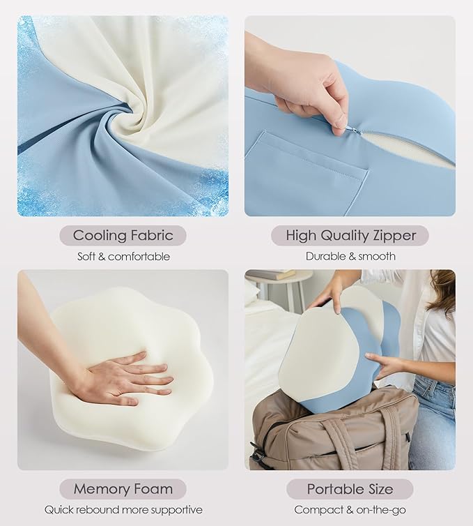 Pregnancy Pillows for Sleeping, Memory Foam Maternity Pillow Support for Back Belly HIPS, Adjustable Travel Wedge Pillow for Pregnant Women, Side Spleeping Pregnant Pillows with Cooling Pillowcase