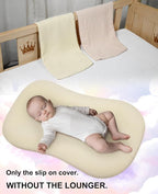 Muslin Baby Lounger Cover for Snuggle Me Organic Lounger/Baby Lounger/Organic Cotton Handmade Cover for Infant/Toddler Lounger/Nursing Pillow(Yellow, Wheat)