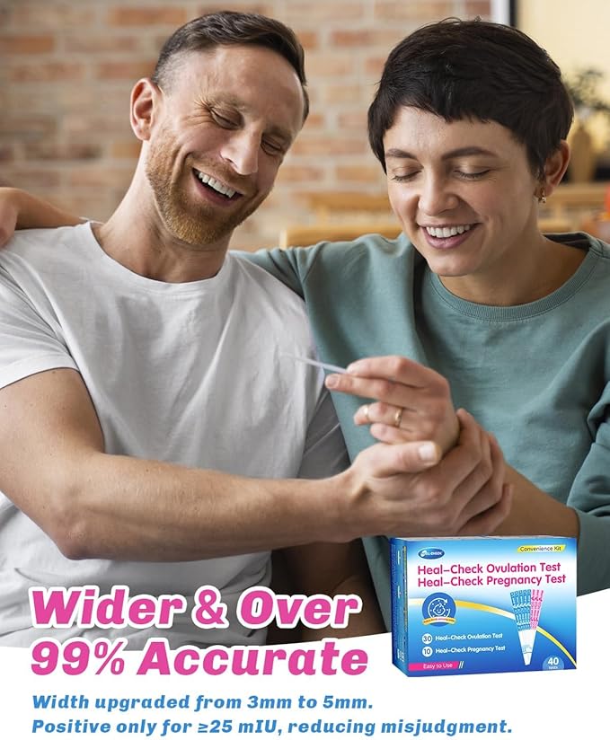 25 Ovulation Test Strips and 10 Pregnancy Tests with 35 Urine Cups, Fertility Test for Women TTC, Get Pregnant Easier, Easy to Use at Home, Over 99% Accuracy, Individually Wrapped